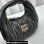 Miu Miu Wander matelassé nappa leather hobo mini-bag 5BP078 Black 2023