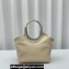 Miu Miu IVY leather Small Tote bag 5BG276 Beige 2023