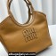 Miu Miu IVY leather Small Tote bag 5BG276 Brown 2023
