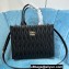 Miu Miu Matelassé nappa leather tote Bag 5BG258 Black 2023