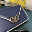Valentino shoulder Letter Small Bag in smooth calfskin Blue/White 2023