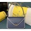 Valentino shoulder Letter Large Bag in smooth calfskin Blue/White 2023