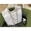 Chanel Maxi Nylon Shopping Tote Bag White 2023