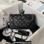 Chanel Pearl on Chain Classic Flap Bag AS1787 Black/Silver 2023