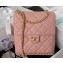 Chanel Grained Calfskin & Gold-Tone Metal Chain Backpack Bag AS4490 Pink 2023