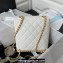 Chanel Grained Calfskin & Gold-Tone Metal Chain Backpack Bag AS4490 White 2023