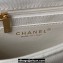 Chanel Grained Calfskin & Gold-Tone Metal Chain Backpack Bag AS4490 White 2023
