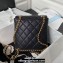 Chanel Grained Calfskin & Gold-Tone Metal Chain Backpack Bag AS4490 Black 2023