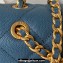 Chanel Grained Calfskin & Gold-Tone Metal Chain Backpack Bag AS4490 Blue 2023