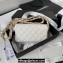 Chanel Crinkled Calfskin Clutch with Chain Bag AP3570 White 2023