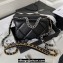 Chanel 19 Shiny Lambskin Wallet On Chain WOC Bag AP3267 Black/Silver 2023