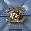Chanel Quilted Shiny Calfskin & Gold-Tone Metal Small box Bag AS4470 Denim Blue 2023