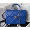 Chanel Quilted Shiny Calfskin & Gold-Tone Metal Small box Bag AS4470 Blue 2023