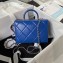 Chanel Quilted Shiny Calfskin & Gold-Tone Metal Small box Bag AS4470 Blue 2023