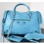 Balenciaga Classic City Large Handbag in Arena calfskin Sky Blue