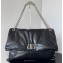 Balenciaga Monaco Large Chain Bag in Arena calfskin Black/Silver 2023