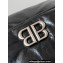 Balenciaga Monaco Large Chain Bag in Arena calfskin Black/Silver 2023