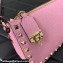 Valentino Small Rockstud Grainy Calfskin Crossbody Bag Pink 2023