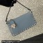 Valentino Small Rockstud Grainy Calfskin Crossbody Bag Blue 2023