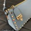 Valentino Small Rockstud Grainy Calfskin Crossbody Bag Blue 2023
