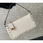 Valentino Small Rockstud Grainy Calfskin Crossbody Bag White 2023