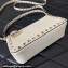 Valentino Small Rockstud Grainy Calfskin Crossbody Bag White 2023