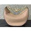 Valentino Small Vlogo Moon Hobo Bag In Leather Nude With Chain 2023