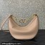 Valentino Small Vlogo Moon Hobo Bag In Leather Nude With Chain 2023