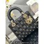 Dior Small Lady Dior Bag in Black Cannage Lambskin with Gold-Finish Butterfly Studs