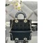Dior Small Lady D-Joy Bag in Black Cannage Cotton with Micropearl Embroidery