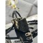 Dior Small Lady D-Joy Bag in Black Cannage Cotton with Micropearl Embroidery