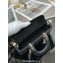 Dior Small Lady D-Joy Bag in Black Cannage Cotton with Micropearl Embroidery
