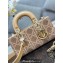 Dior Small Lady D-Joy Bag in Beige Cannage Cotton with Micropearl Embroidery