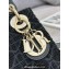 Dior Mini Lady Dior Bag in Black Cannage Cotton with Micropearl Embroidery
