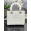 Dior Medium Lady Dior Bag in Latte Cannage Lambskin with Resin Pearls