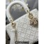 Dior Medium Lady Dior Bag in Latte Cannage Lambskin with Resin Pearls