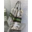Dior Large Book Tote Bag in White and Green Butterfly Around The World Embroidery