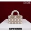 Dior Micro Lady D-Joy Bag in Metallic Calfskin with Resin Pearls