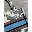 Dior Small Book Tote Bag in White and Pastel Midnight Blue Toile de Jouy Mexico Embroidery