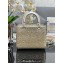 Dior Medium Lady Dior Bag in Gold with Bead Embroidery