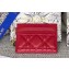 Dior Lady Dior Five-Slot Card Holder in Cannage Lambskin Red