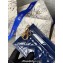 Dior Lady Dior Five-Slot Card Holder in Patent Cannage Calfskin Dark Blue