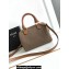 Celine SMALL BOSTON CUIR TRIOMPHE BAG in TEXTILE and Calfskin Khaki/Tan
