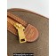 Celine SMALL BOSTON CUIR TRIOMPHE BAG in TEXTILE and Calfskin Khaki/Tan