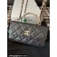 Chanel Mini Flap Bag with Flower Top Handle A96034 Black 2024