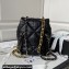 Chanel Shiny Lambskin Chanel 19 Backpack Bag AS4223 Black 2024