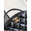 Chanel Calfskin & Gold-Tone Metal Chain Bowling Bag AP3586 Black 2024