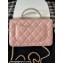 Chanel Small Flap Bag with Flower Top Handle A96033 Pink 2024