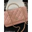 Chanel Small Flap Bag with Flower Top Handle A96033 Pink 2024