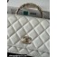 Chanel Small Flap Bag with Flower Top Handle A96033 White 2024